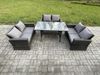 Fimous 6 Sitzer Polyrattan Gartenmöbel Set Terrassen Set mit Esstisch Doppelsitzsofa Bild 2