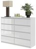 Furnica Kommode GABRIEL 8 Schubladen-Weiß Matt H92cm B120cm T33cm Bild 4