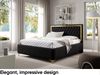 MEBLINI Polsterbett 180x200 mit Lattenrost ohne Matratze – ARONA GOLD – Schwarz Samt – Doppelbett mit Bettkasten - Stauraumbett - Kopfteil Bett mit Stauraum Bild 3