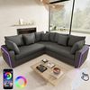 STILVORA Ecksofa mit LED-Ambientebeleuchtung L-Form Cord Sofa mit Taschenfederkern, Relaxsofa mit USB‑Ladeanschluss, passenden Kissen, für Wohnzimmer, Schlafzimmer und Wohnungen Bild 4
