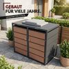 ALBATROS Mülltonnenbox 2er Holzdekor, 120L bis 240L, für Zwei Tonnen, Mülltonnenverkleidung aus verzinktem Metall mit Holzoptik Bild 5
