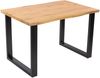Esstisch Baumkante Holz-Optik Wildeiche 120 x 80 U-Gestell schwarz JOSY 142463993 Bild 2