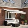 vidaXL Ausziehbare Markise Hellgrau und Weiß 350 x 250 cm Polyester 3425949 Bild 3