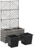 vidaXL Hochbeet mit Rankgitter 2 Töpfe 58×30×107cm Poly Rattan Grau 46934 Bild 4