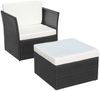 vidaXL Gartensessel mit Fußhocker Poly Rattan Schwarz 41981 Bild 2