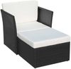 vidaXL Gartensessel mit Fußhocker Poly Rattan Schwarz 41981 Bild 3