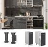 Apothekerschrank R-Line Schwarz Beton 30 cm ohne Arbeitsplatte Vicco Bild 2