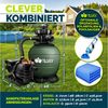 tillvex Sandfilteranlage 13.200L/h mit 1200g Filterbällen + Pumpe (Poolfilter Selbstansaugend Sandfilter Schwimmbecken, Filteranlage 7-Wege Ventil & 2in1 Adapter Ø32-38mm), Pool 13.200L/h bis 40.000L + 1200g Filterbälle Bild 2