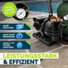tillvex Sandfilteranlage 13.200L/h mit 1200g Filterbällen + Pumpe (Poolfilter Selbstansaugend Sandfilter Schwimmbecken, Filteranlage 7-Wege Ventil & 2in1 Adapter Ø32-38mm), Pool 13.200L/h bis 40.000L + 1200g Filterbälle Bild 4