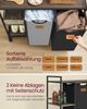 VASAGLE Wäschekorb 2 Fächer, Wäschesammler 100 L, Wäschesortierer, Rollen, Wäschewagen mit Ablagen, Wäschesack, mit abnehmbaren Taschen, 6 Etiketten, kastanienbraun-tintenschwarz-taubengrau Bild 4