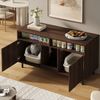 Yorbay Mehrzweckschrank Katzentoilettenschrank 120 cm mit Sandauffangmatte Sideboard TV Schrank Bild 3