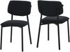 RAVINO Designerstuhl A21– 4er Set Esszimmerstuhl gepolstert mit Stoffbezug, moderner Küchenstuhl mit Rückenlehne, Stuhl, belastbar bis 110 kg– Schwarz Bild 3
