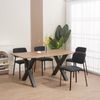 RAVINO Designerstuhl A21– 4er Set Esszimmerstuhl gepolstert mit Stoffbezug, moderner Küchenstuhl mit Rückenlehne, Stuhl, belastbar bis 110 kg– Schwarz Bild 4