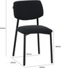 RAVINO Designerstuhl A21– 4er Set Esszimmerstuhl gepolstert mit Stoffbezug, moderner Küchenstuhl mit Rückenlehne, Stuhl, belastbar bis 110 kg– Schwarz Bild 2
