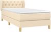 Einzelbett, Polsterbett mit Matratze Stoff Creme 80x200 cm, Härtegrad: H2 [3127002] Bild 3