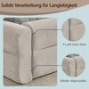 Doppelbett 140×200cm, Chenillestoff, komfortable Rückenlehne, robustes Eukalyptus- und Eisengestell, einfach zu montieren, Beige (ohne Matratze) Bild 4