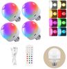 Jibenhome LED Nachtlicht USB Dimmbar LED Glühbirne, Schranklicht E27 Akku Aufladbar Batterie, RGB, Wiederaufladbare mit Fernbedienung & Timing Bild 2