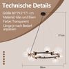 ZMH Pendelleuchte Esstisch Hängelampe Wohnzimmer - G9 14 Flammen Modern Transparent Treppe Bild 2