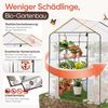 Sekey Gewächshaus 200x145x145 cm, Foliengewächshaus Stabil, Gewächshaus Balkon mit 10 Regalböden für optimales Pflanzenwachstum, Weiß, XXL Bild 5