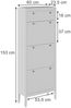 Schuhschrank Aron Weiß 60 x 153 cm , 3 Fächer Vicco Bild 2