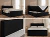 Boxspringbett mit Multipocket-Matratze und Topper, Doppelbett, Struktur dekostoff, Polsterbett mit Bettkästen - JAGUAR - 140 x 200 cm - Schwarz Struktur - H4 Bild 2