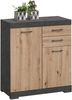 FMD Möbel - BRISTOL 2 - Kommode m. 2 Türen u. 2 SK - melaminharzbeschichtete Spanplatte - Matera / Artisan Oak - 80 x 89,9 x 34,9cm Bild 3