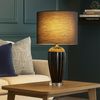 LED Tischleuchte, Keramik, Textil, schwarz, H 59 cm Bild 2