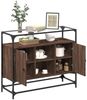vidaXL Sideboard mit Glasplatte Braun Eiche 98x35x81 cm Holzwerkstoff 846073 Bild 3
