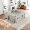 Schlafsofa mit Sitzfläche, khaki, Chenille, Bettfunktion und Armlehnen-Ablagefach,69.8x183.8x91.4 cm Bild 3
