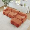 3-Sitzer modulares Ecksofa H 70 x T 288 x B 167 cm aus Samt in Orange, rahmenlos mit Ottomane Bild 4