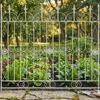 Gartenzaun LINUS Antik - 124x1x116cm, Metall, Antik-Weiß | Steckzaun Element Rankzaun Eisen Bild 3