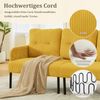 LVHOM 3-Sitzer Sofa mit Metallsockel, Polstersofa mit Seitentaschen, Loungesofa aus Cordstoff, Ergonomisches Stoffsofa, 171x72x80cm Bild 4