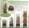 COSTWAY Blumenkasten (1 St), mit Rankhilfe, auf Rollen, höhenverstellbar, Rankgitter Bild 3