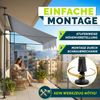 tillvex Balkonmarkise 150 cm Blau/Grau Gelenkarm Markise Klemmmarkise Sonnenmarkise Balkon ohne Bohren Bild 3