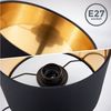 B.K.Licht Tischleuchte Stoffleuchte Schwarz-Gold Kabelschalter E27 Retro - BKL1422, ohne Leuchtmittel, Nachttischlampe Schreibtischlampe ohne Leuchtmittel Bild 2