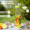 Glaskaraffe CAROLA mit Silikonfuß - zerlegbarer Deckel - 1 Liter, grün Bild 2