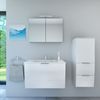 Badmöbel Set Gently 1 V2 R Weiß MDF Waschtisch 80cm ohne LED Beleuchtung Bild 2