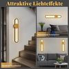 Nettlife LED Wandleuchte Innen Schwarz 12W Treppenhauslampe 60cm Flurlampe Modern 3000K, LED fest integriert, Warmweiß, Minimalistische Wandbeleuchtung für Schlafzimmer Wohnzimmer Flur Bild 2