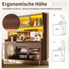 Celya Küchenbuffet Buffetschrank Landhaus mit LED und Lochwand (145 x 39 x 171 cm, 5 Türen und 1 Schublade) vielseitig einsetzbar in Küche, Esszimmer oder Wohnzimmer Bild 3