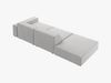 Micadoni Sofa Jodie 3-Sitzer Links Strukturierter Stoff Megan Hellgrau Bild 4
