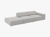 Micadoni Sofa Jodie 3-Sitzer Links Strukturierter Stoff Megan Hellgrau Bild 3