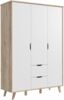FORTE Vankka Kleiderschrank, Holzwerkstoff, Weiß/Braun, 139,4 x 201,5 x 52,7 cm Bild 5