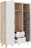 FORTE Vankka Kleiderschrank, Holzwerkstoff, Weiß/Braun, 139,4 x 201,5 x 52,7 cm Bild 4