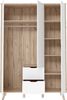 FORTE Vankka Kleiderschrank, Holzwerkstoff, Weiß/Braun, 139,4 x 201,5 x 52,7 cm Bild 3
