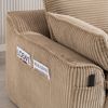 Flieks Modulares 2-Sitzer Cordsofa, mit Kissen & 2 Seitentaschen, 3‑lagiger Schaumstoff + Federkern, Khaki Bild 3