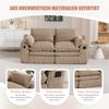 Flieks Modulares 2-Sitzer Cordsofa, mit Kissen & 2 Seitentaschen, 3‑lagiger Schaumstoff + Federkern, Khaki Bild 5