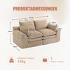 Flieks Modulares 2-Sitzer Cordsofa, mit Kissen & 2 Seitentaschen, 3‑lagiger Schaumstoff + Federkern, Khaki Bild 4