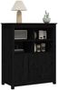 Sideboard, Kommode Schwarz 83x41,5x100 cm Massivholz Kiefer j2642p Bild 4