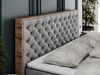 Boxspringbett mit Multipocket-Matratze und Zwei Bettkästen, Doppelbett mit Stauraum - ALBERO 3 - 200 x 200 cm - Hellgrau Velours - H4 Bild 4