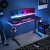tectake Schreibtisch Computertisch Hemingway höhenverstellbar 130x 67,2x 72-121cm (1-St, 1 tlg), Elektrisch stufenlos höhenverstellbarer Gaming-Tisch Bild 2